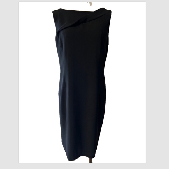 Talbots Sheath Dress 16 Black Crepe Sleeveless Career Church New $159 - Picture 1 of 11
